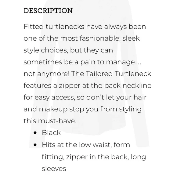 CAbi Tailored  Black Turtleneck - Picture 5 of 9